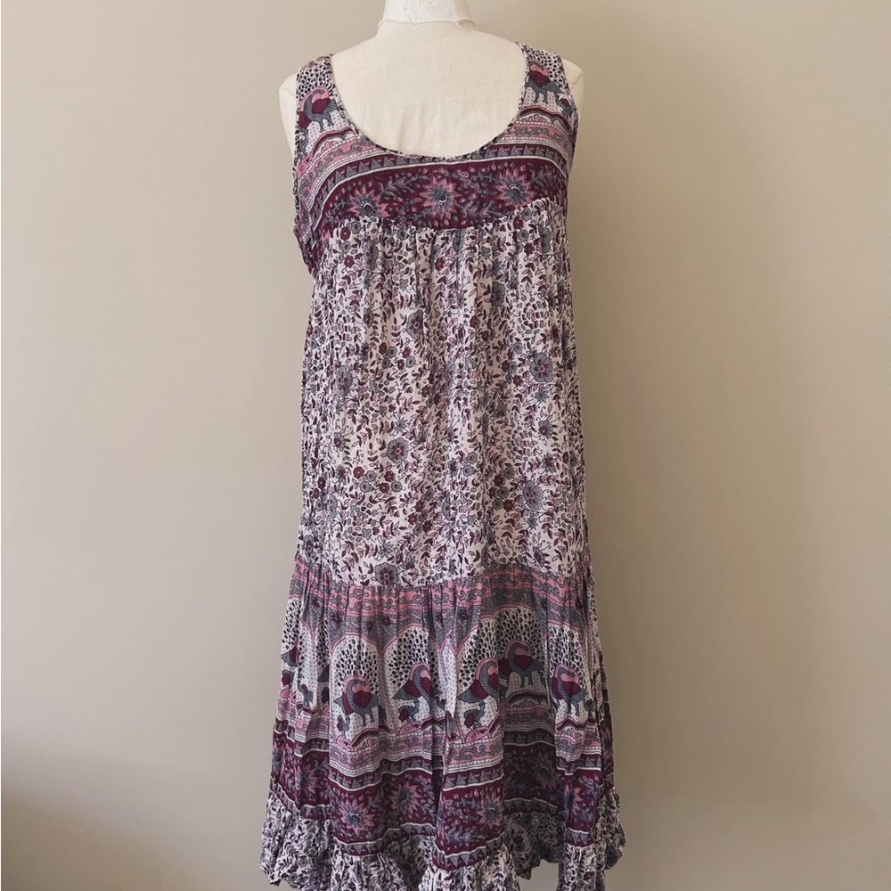 Vintage 1970s Bohemian Cotton Gauze Dress